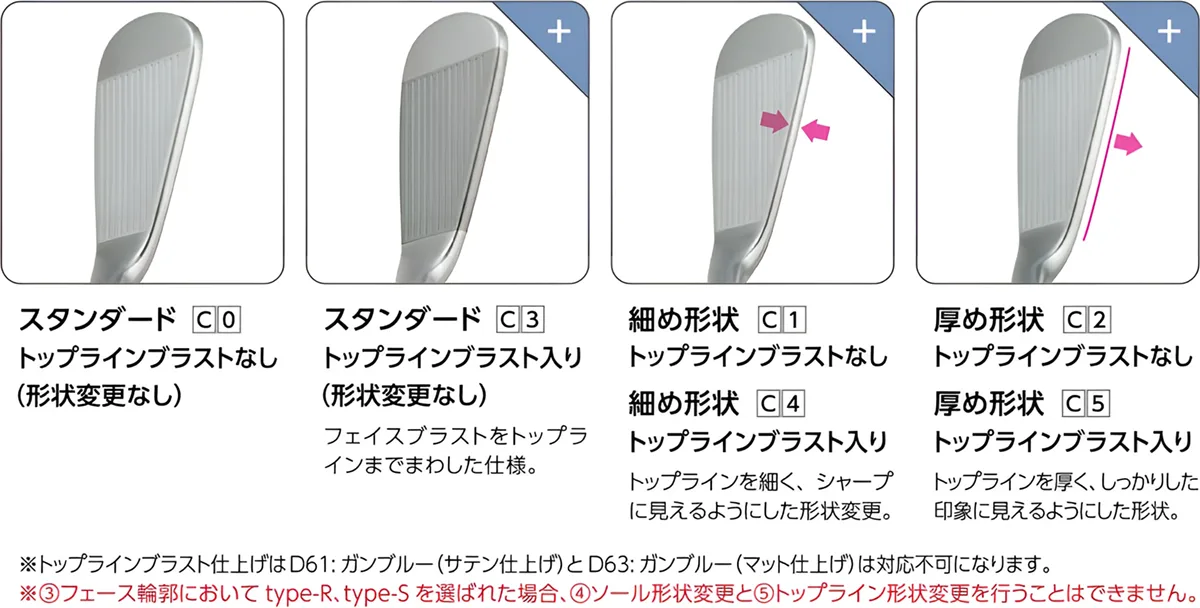 トップラインカスタム加工について