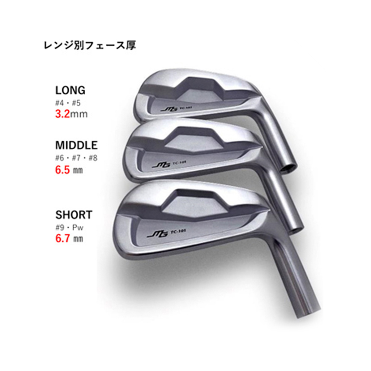 三浦技研 TC-101アイアン レンジ別フェース厚